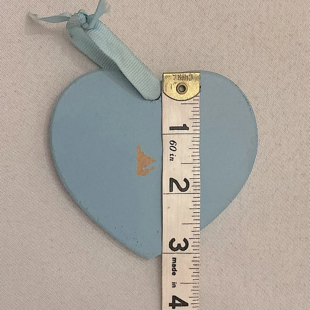 💘 Vintage Hand-painted Floral Wooden Heart Grandma Gift Christmas Ornament